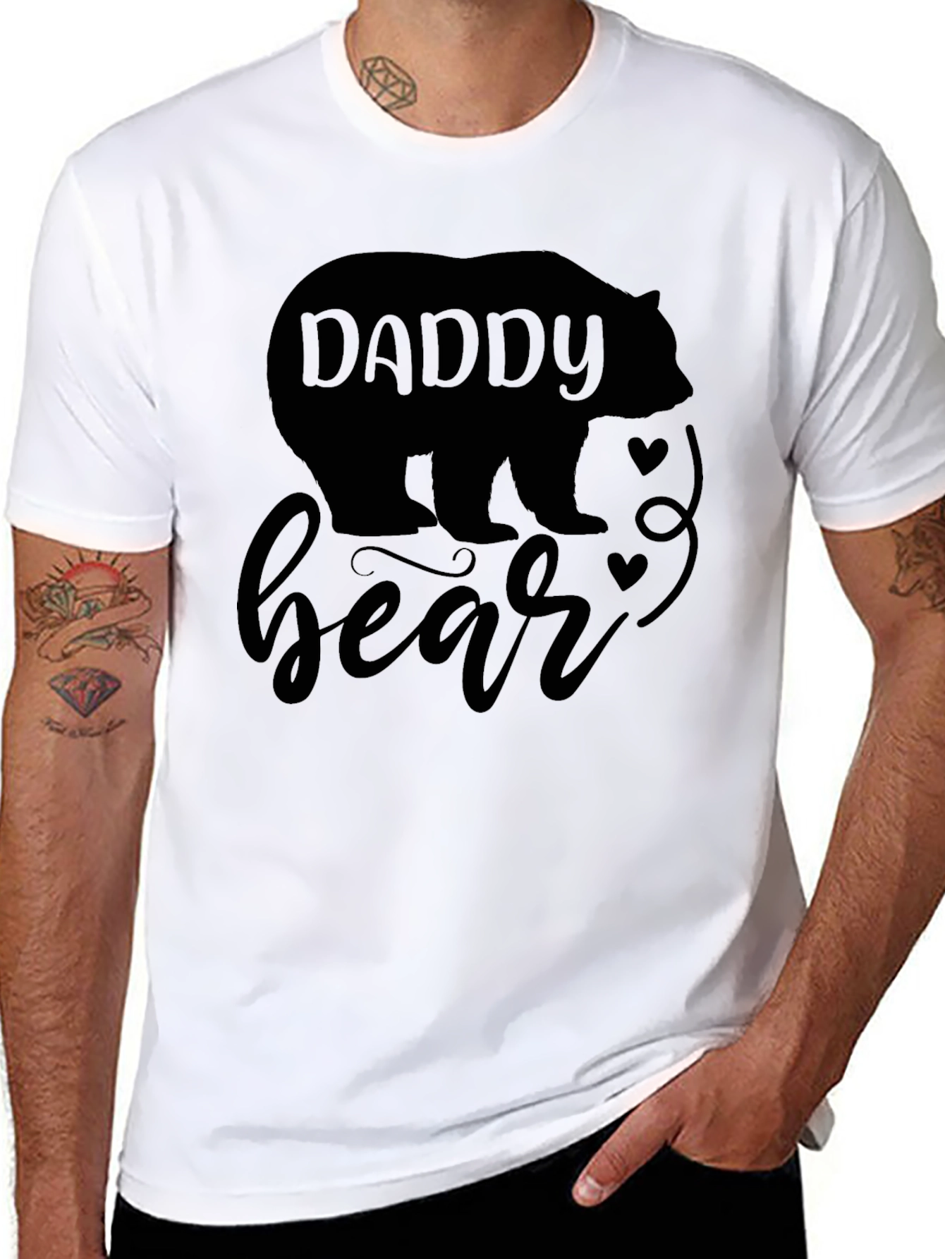 Daddy Bear Black T-Shirt - Fathers Day Gift Idea
