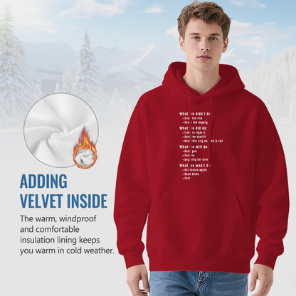 Retro Country Lyric Text Block Red Hoodie, Relaxed Comfort Music Fan Top