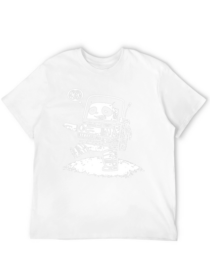 Robot Panda Brains Black Graphic Tee