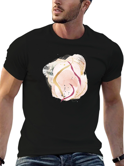 Abstract Art Graphic Tee - Black