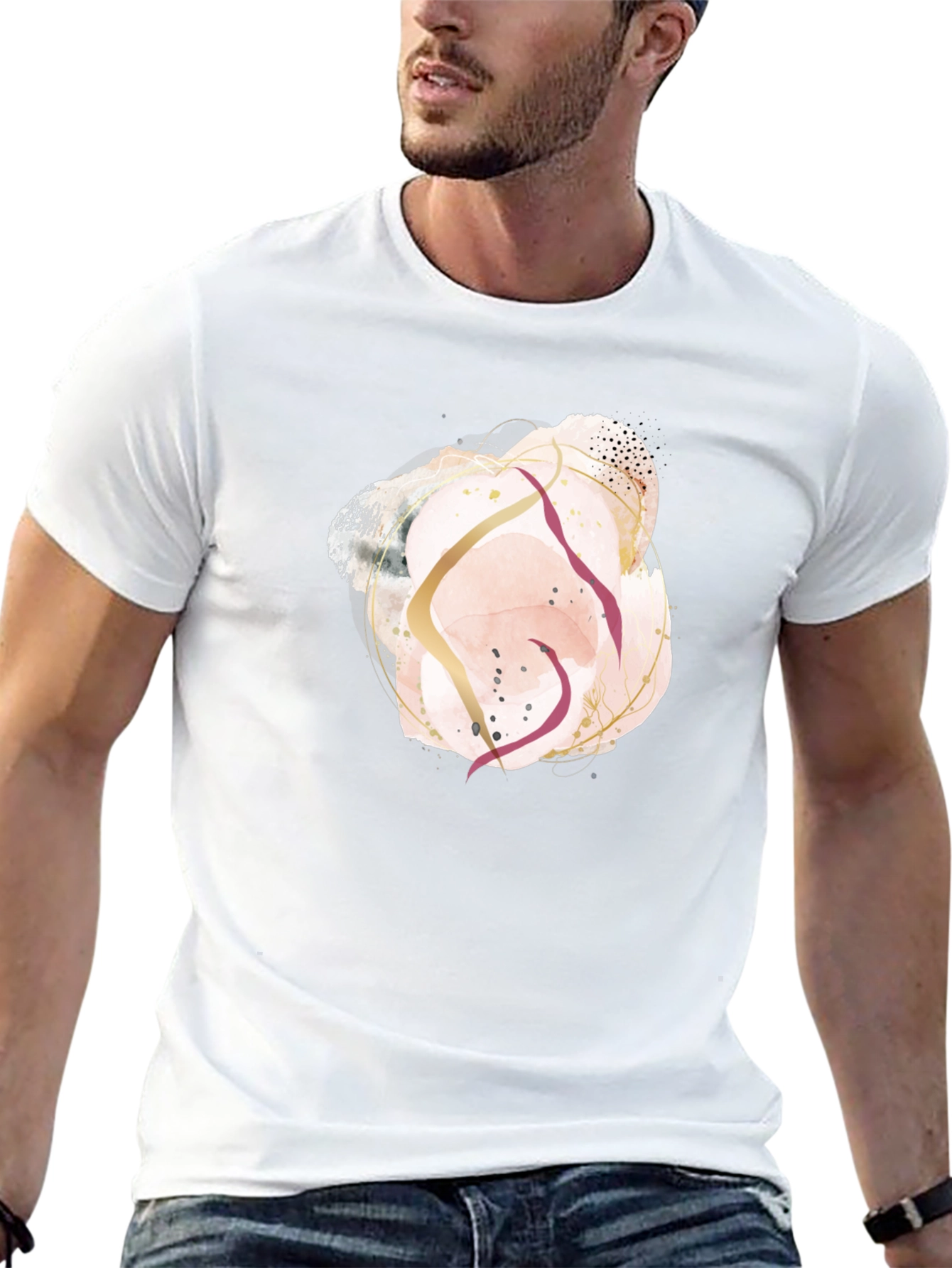 Abstract Art Graphic Tee - Black