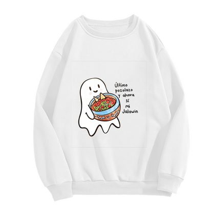 Funny Mexican Halloween Ghost Pozole Lover Crewneck Sweatshirt