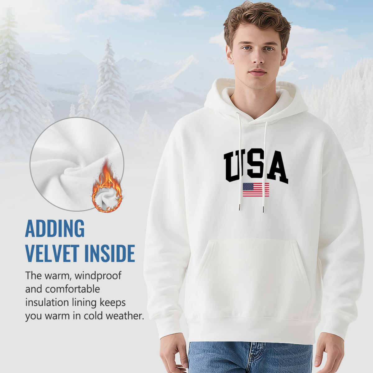 Retro USA Flag Patriotic Vintage Hoodie