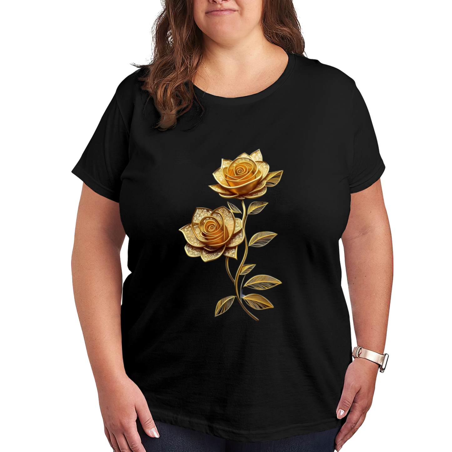 Our Lady of Guadalupe Red Pink Roses Mexican Faith Tee