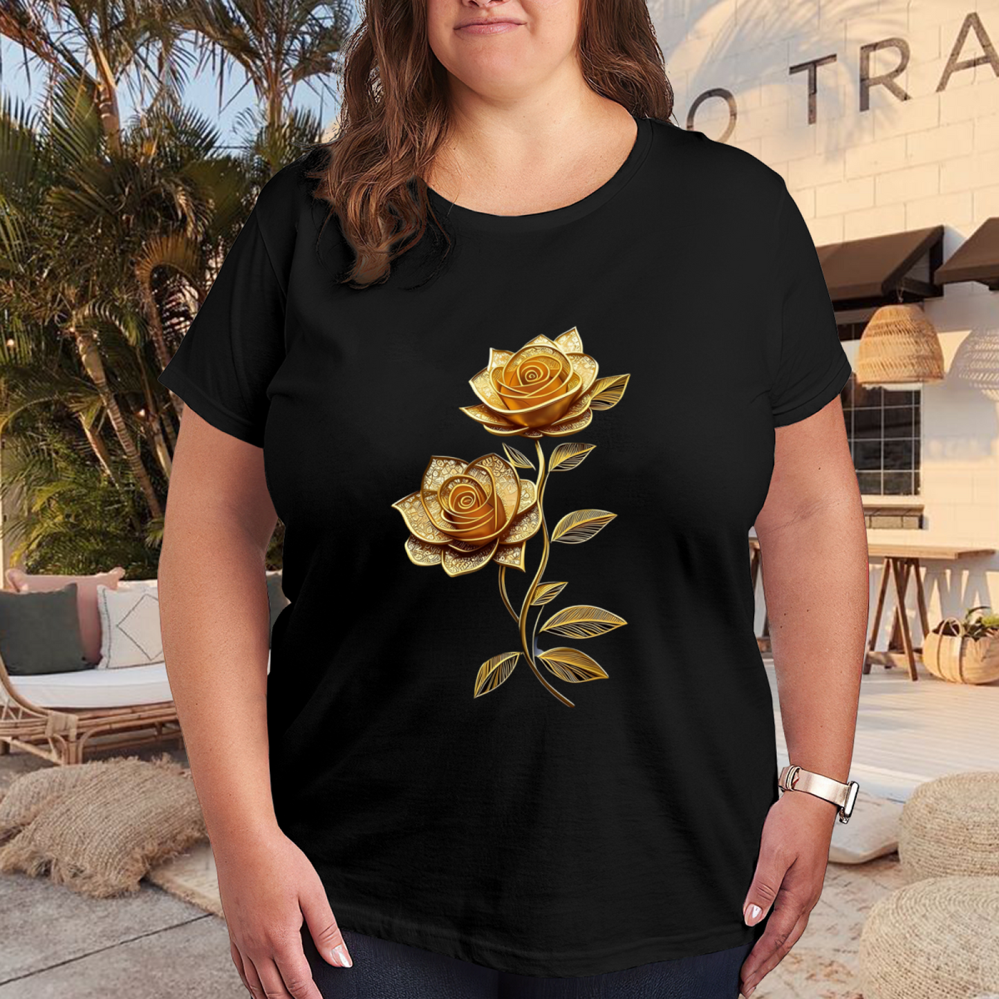 Our Lady of Guadalupe Red Pink Roses Mexican Faith Tee