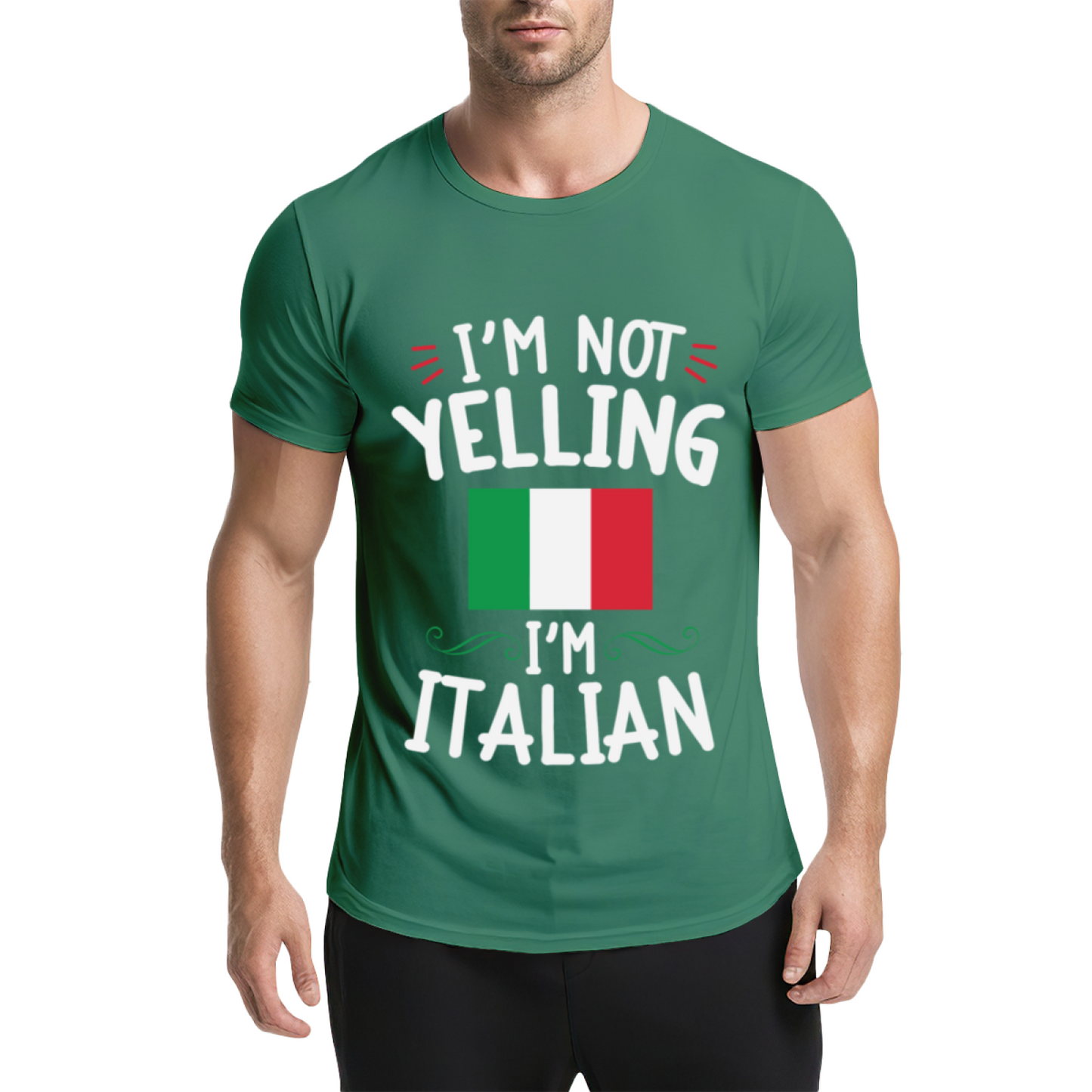 I'm Not Yelling I'm Italian Italy Flag Funny Heritage Tee