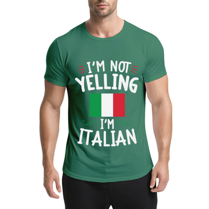 I'm Not Yelling I'm Italian Italy Flag Funny Heritage Tee