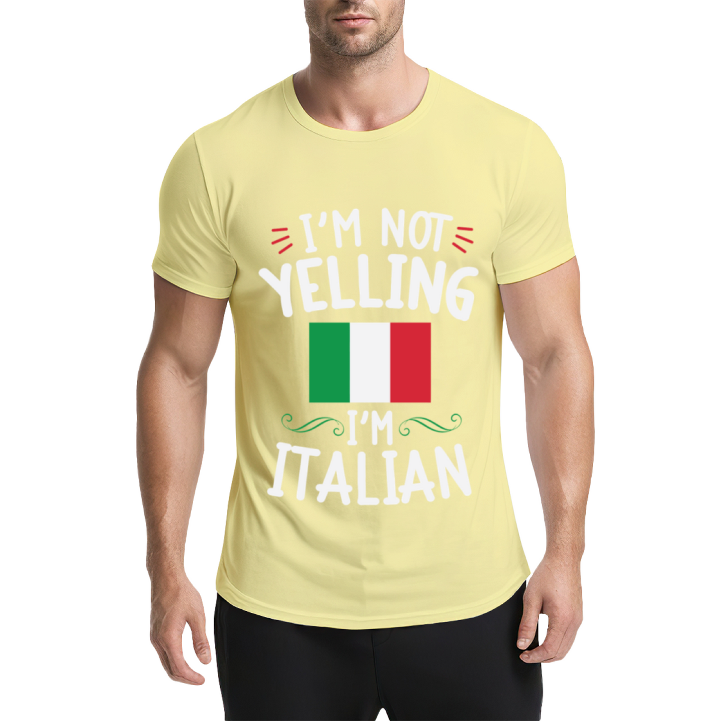 I'm Not Yelling I'm Italian Italy Flag Funny Heritage Tee