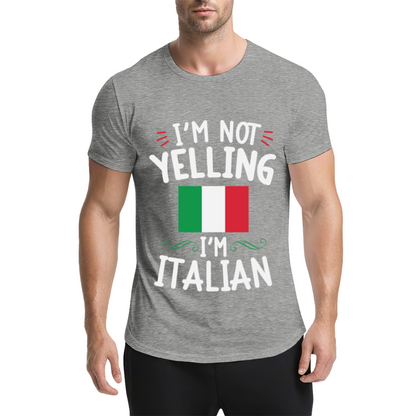 I'm Not Yelling I'm Italian Italy Flag Funny Heritage Tee
