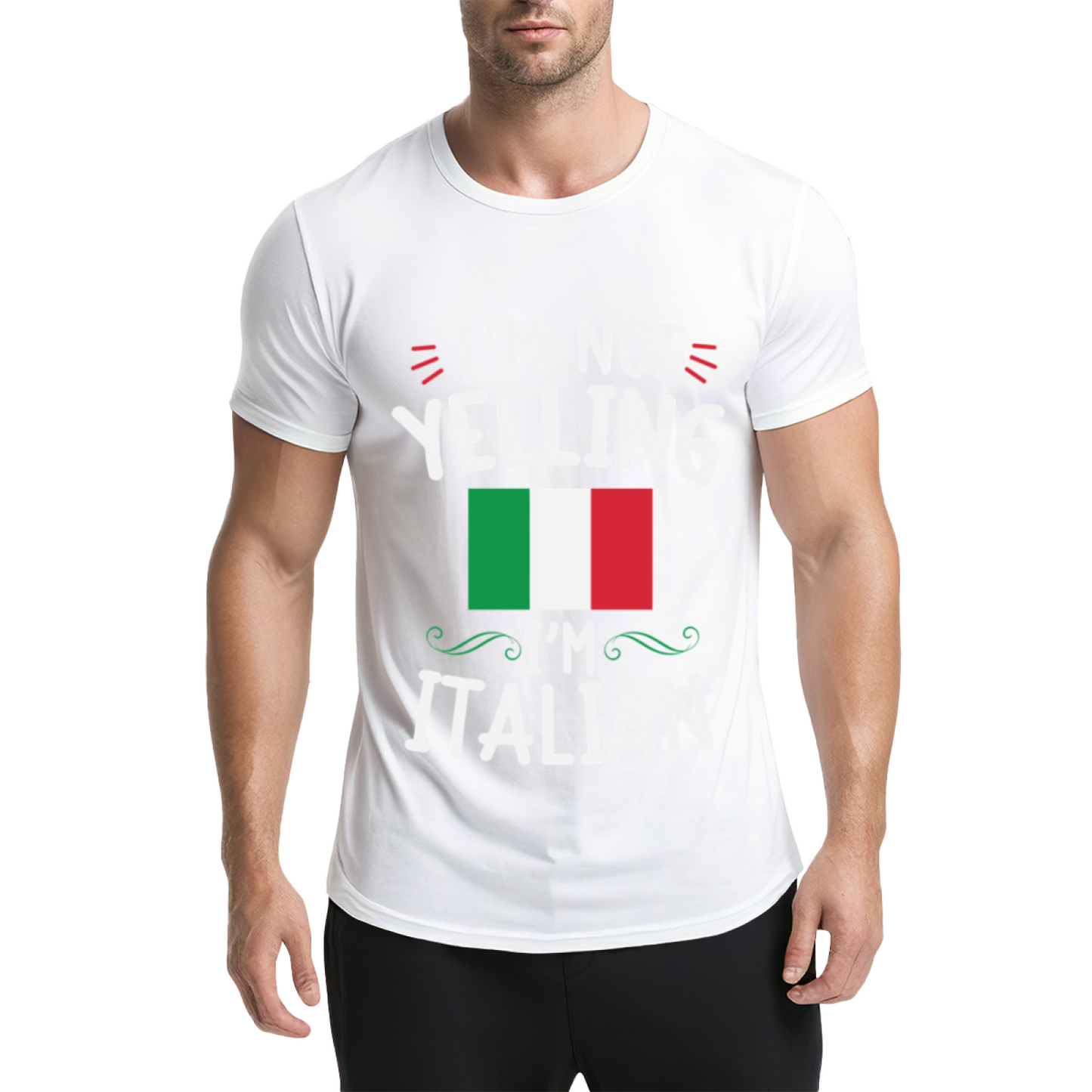 I'm Not Yelling I'm Italian Italy Flag Funny Heritage Tee