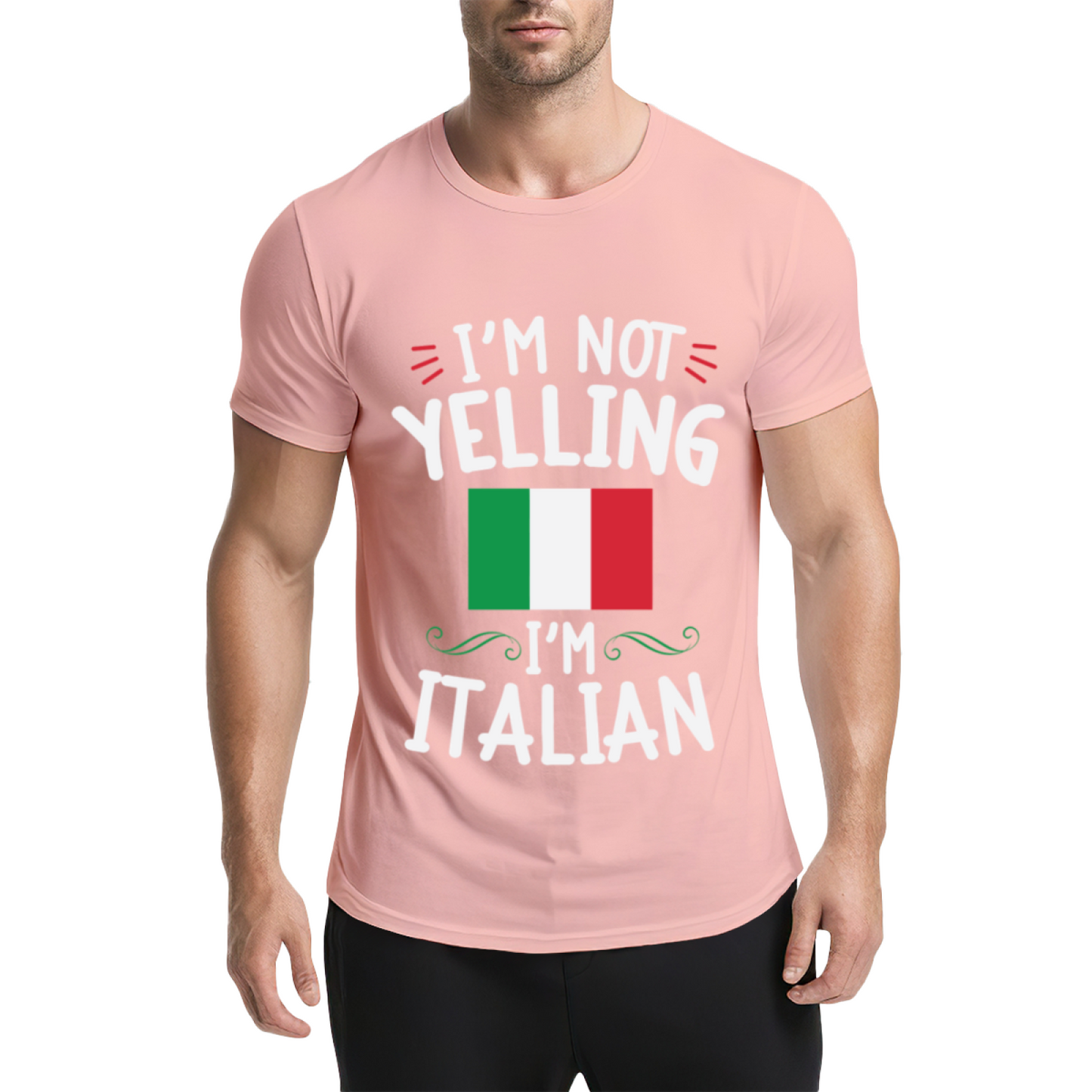 I'm Not Yelling I'm Italian Italy Flag Funny Heritage Tee