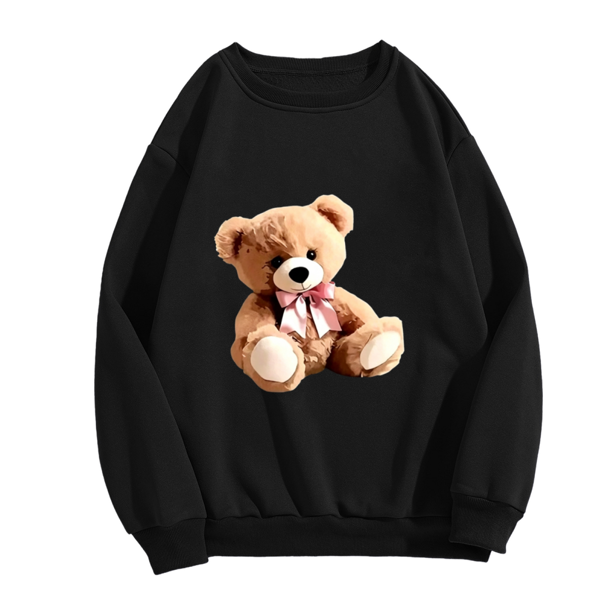Cute Bow Teddy Bear Art Crewneck Sweatshirt