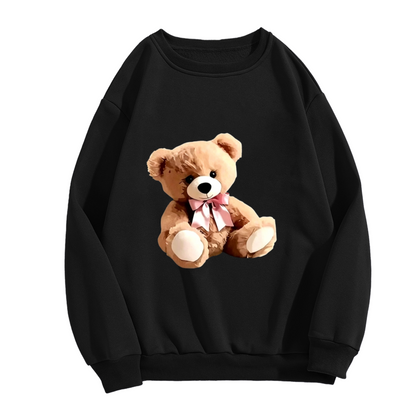 Cute Bow Teddy Bear Art Crewneck Sweatshirt