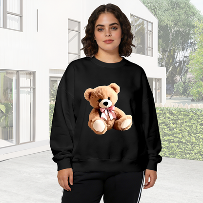 Cute Bow Teddy Bear Art Crewneck Sweatshirt