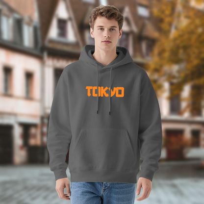 Bold Orange Tokyo Urban Street Font Hoodie