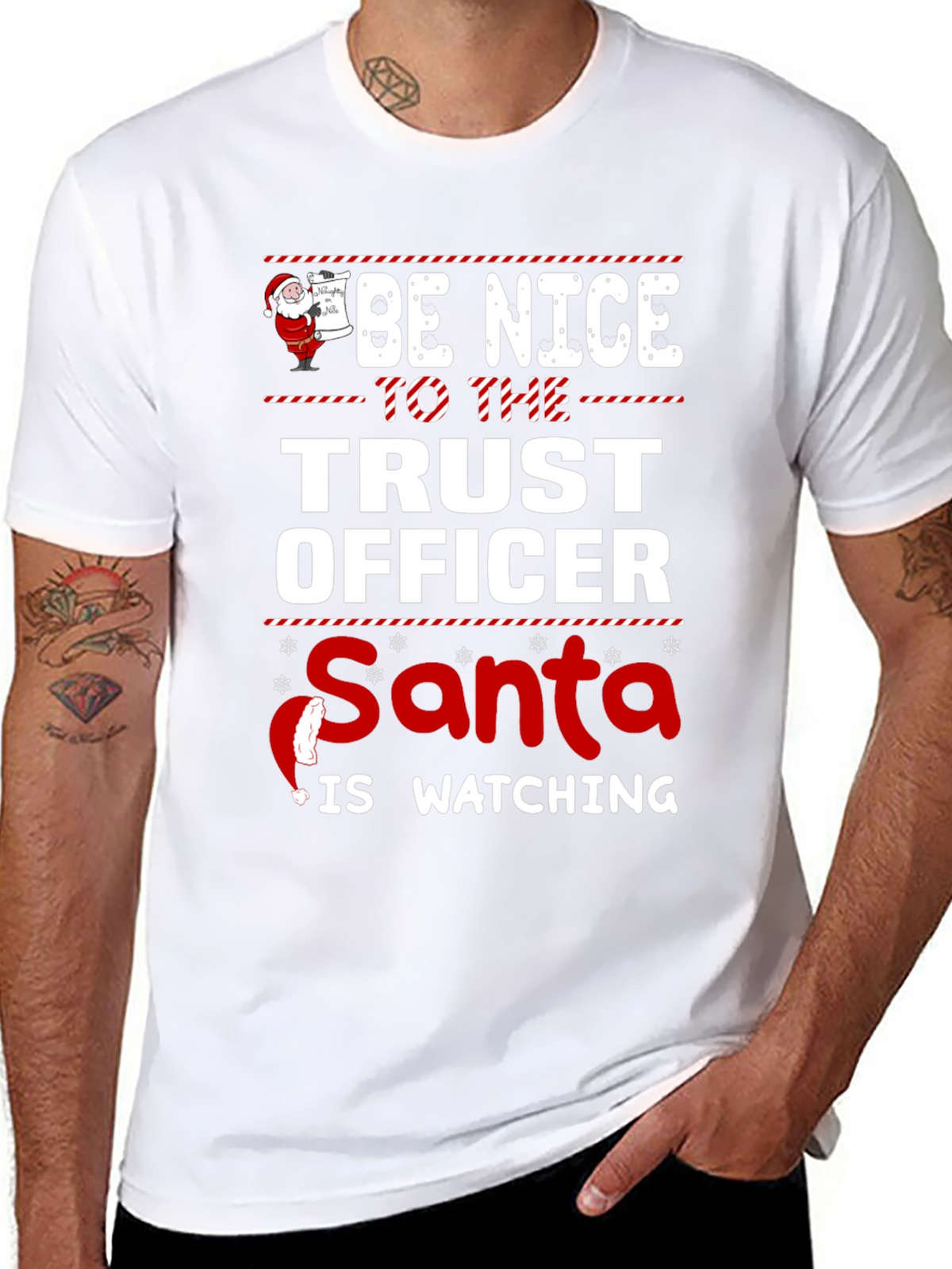Be Nice to the Trust Officer Santa T-Shirt