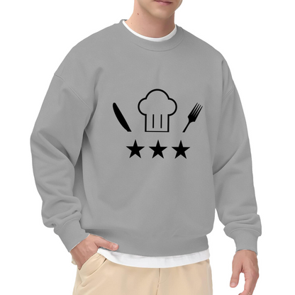 Chef Cook Three?Star Culinary Lover Graphic Crewneck Sweatshirt