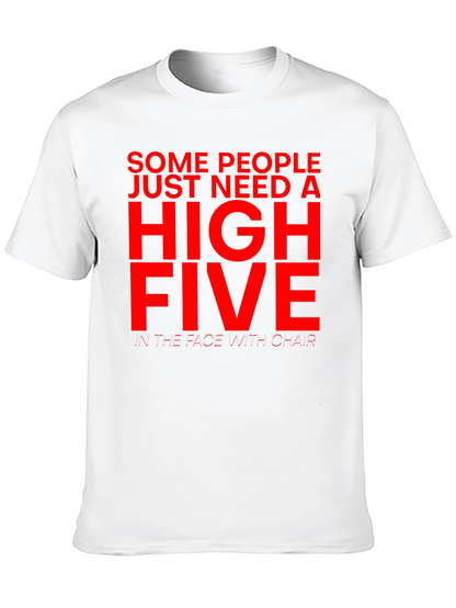 Sarcastic Humor T-Shirt - High Five With Chair