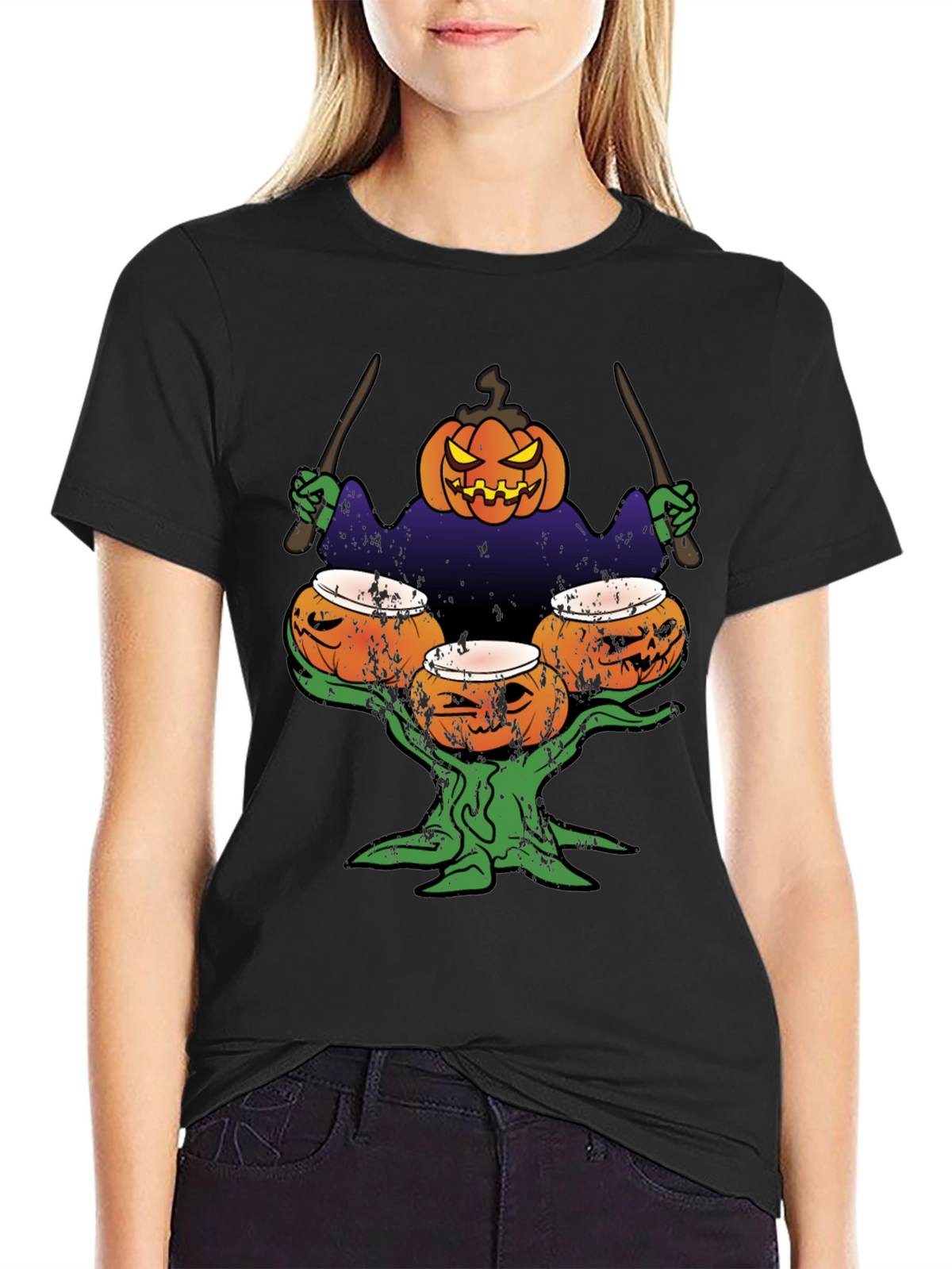 Pumpkin Drummer Halloween T-Shirt
