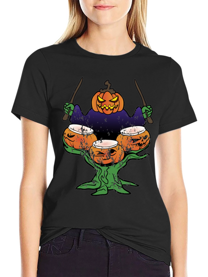 Pumpkin Drummer Halloween T-Shirt