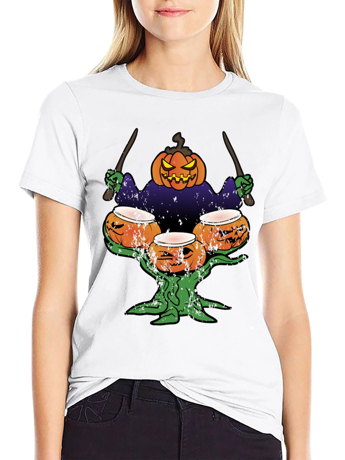 Pumpkin Drummer Halloween T-Shirt