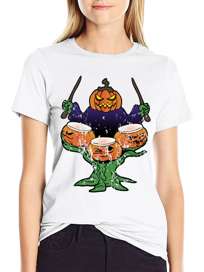 Pumpkin Drummer Halloween T-Shirt