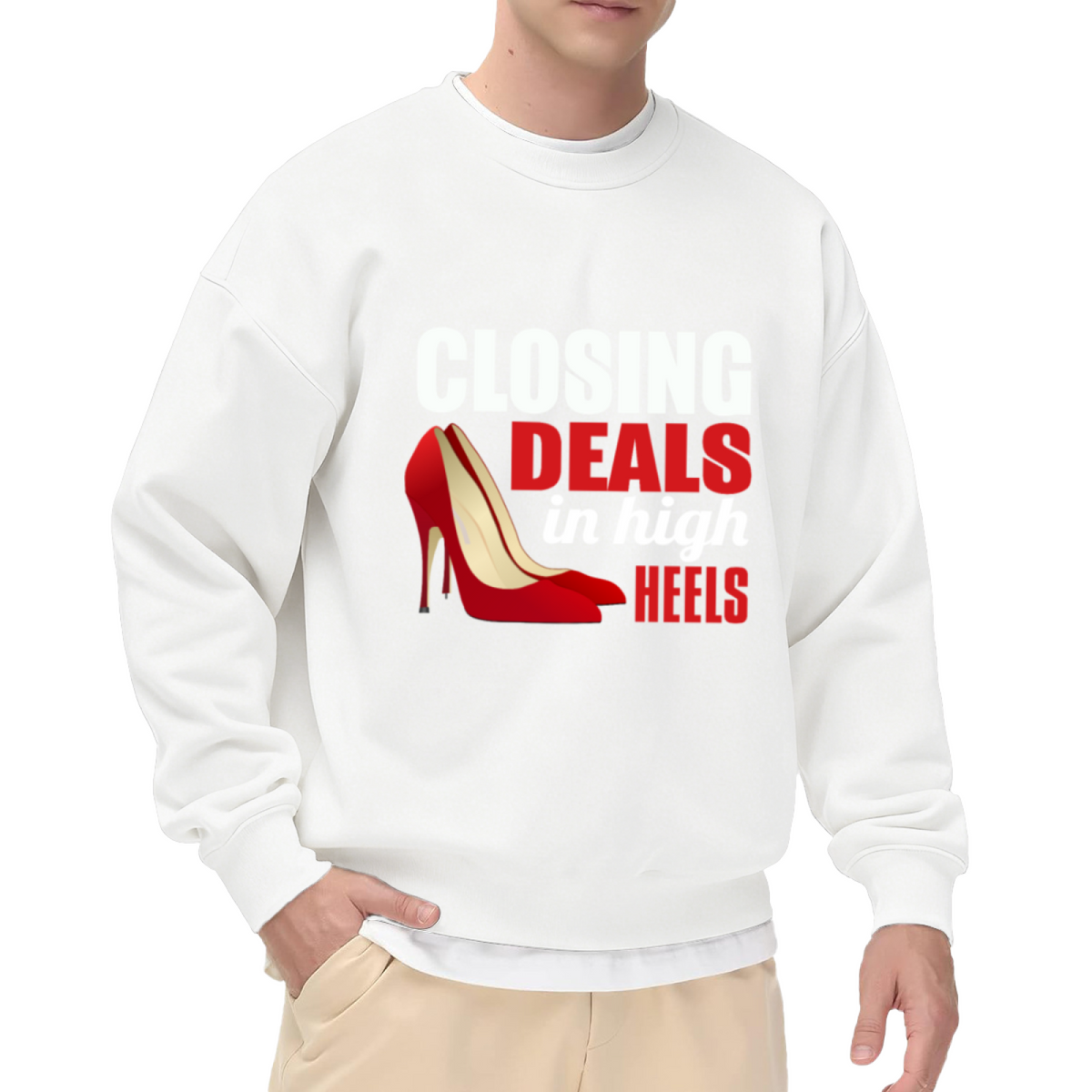 Closing Deals In High Heels Girl Boss Business Crewneck Sweatshirt