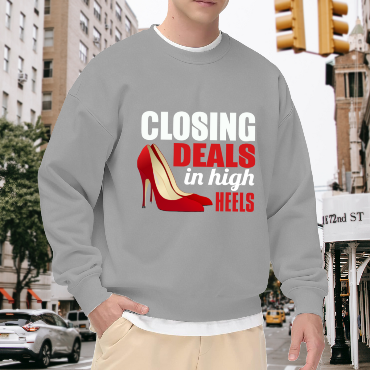 Closing Deals In High Heels Girl Boss Business Crewneck Sweatshirt