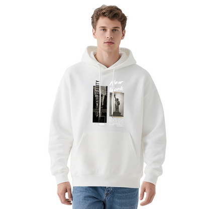 New York Statue Of Liberty Collage Art Navy Hoodie