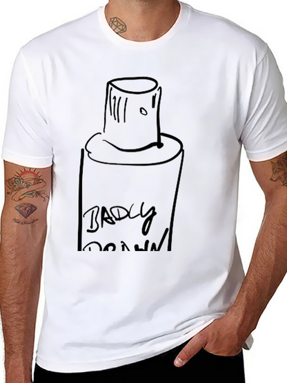 Badly Drawn Spray Paint Can Black T-Shirt