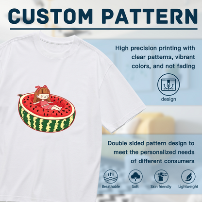 Cute Cartoon Girl Chilling Inside Watermelon Summer Tee