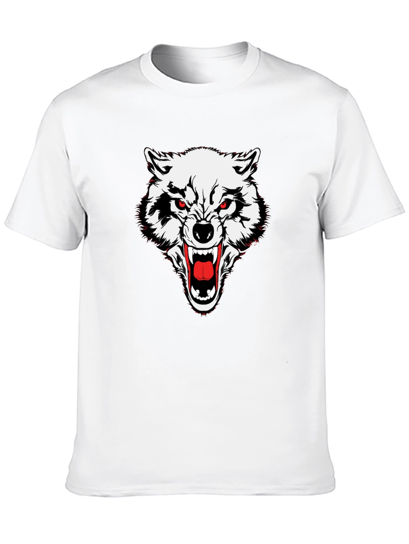 Mens Black Wolf Graphic Tee
