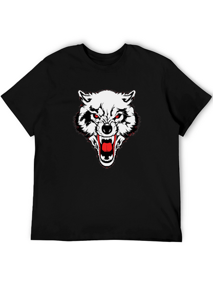 Mens Black Wolf Graphic Tee