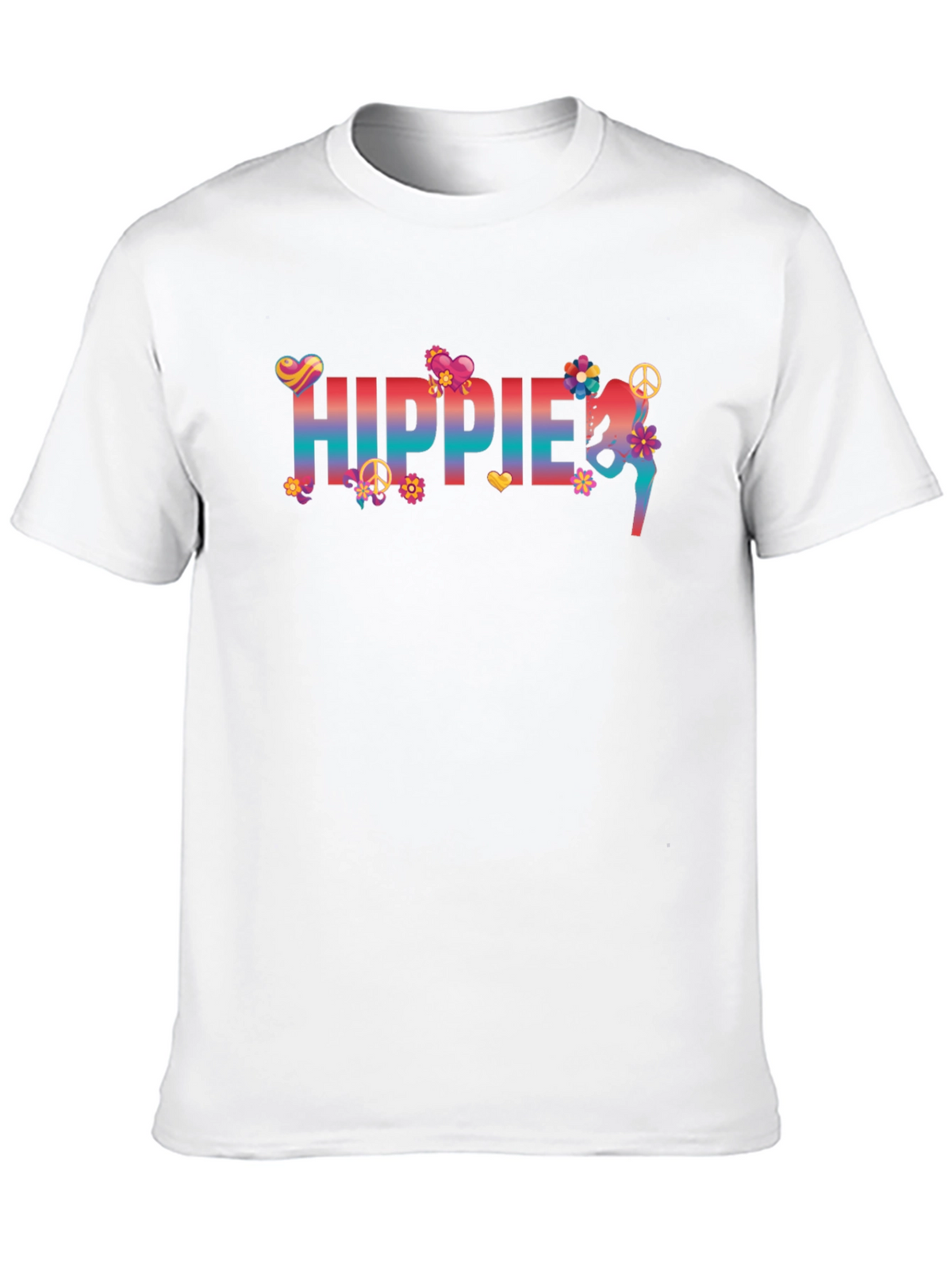 Hippie Floral Graphic T-Shirt - Retro Peace Design