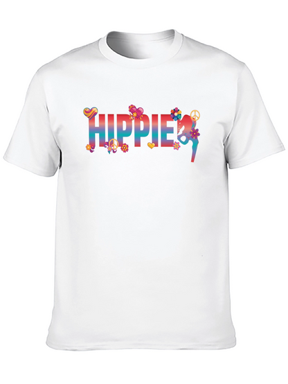 Hippie Floral Graphic T-Shirt - Retro Peace Design