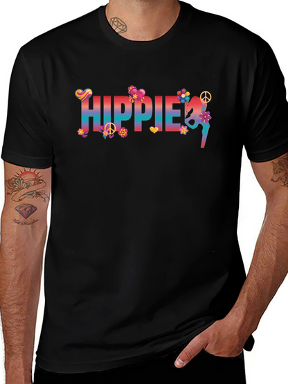 Hippie Floral Graphic T-Shirt - Retro Peace Design