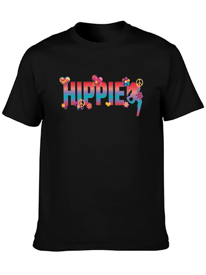 Hippie Floral Graphic T-Shirt - Retro Peace Design