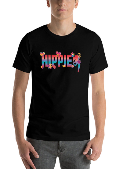 Hippie Floral Graphic T-Shirt - Retro Peace Design