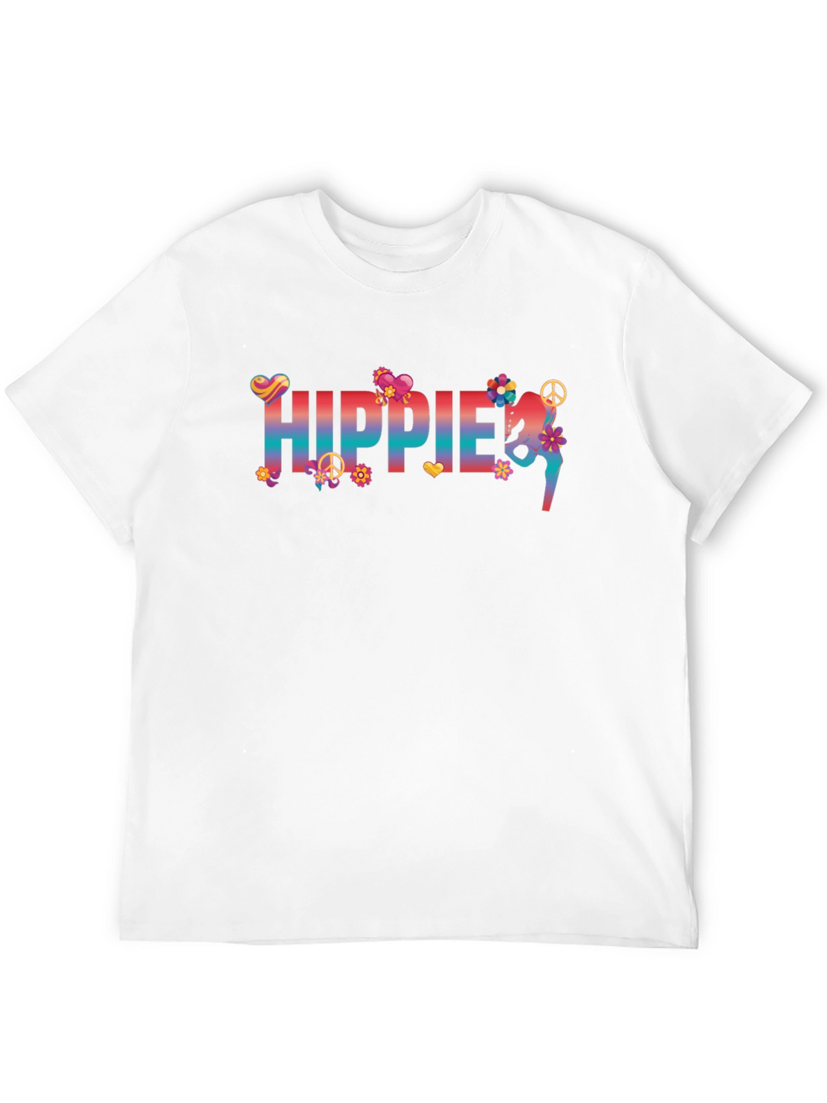Hippie Floral Graphic T-Shirt - Retro Peace Design