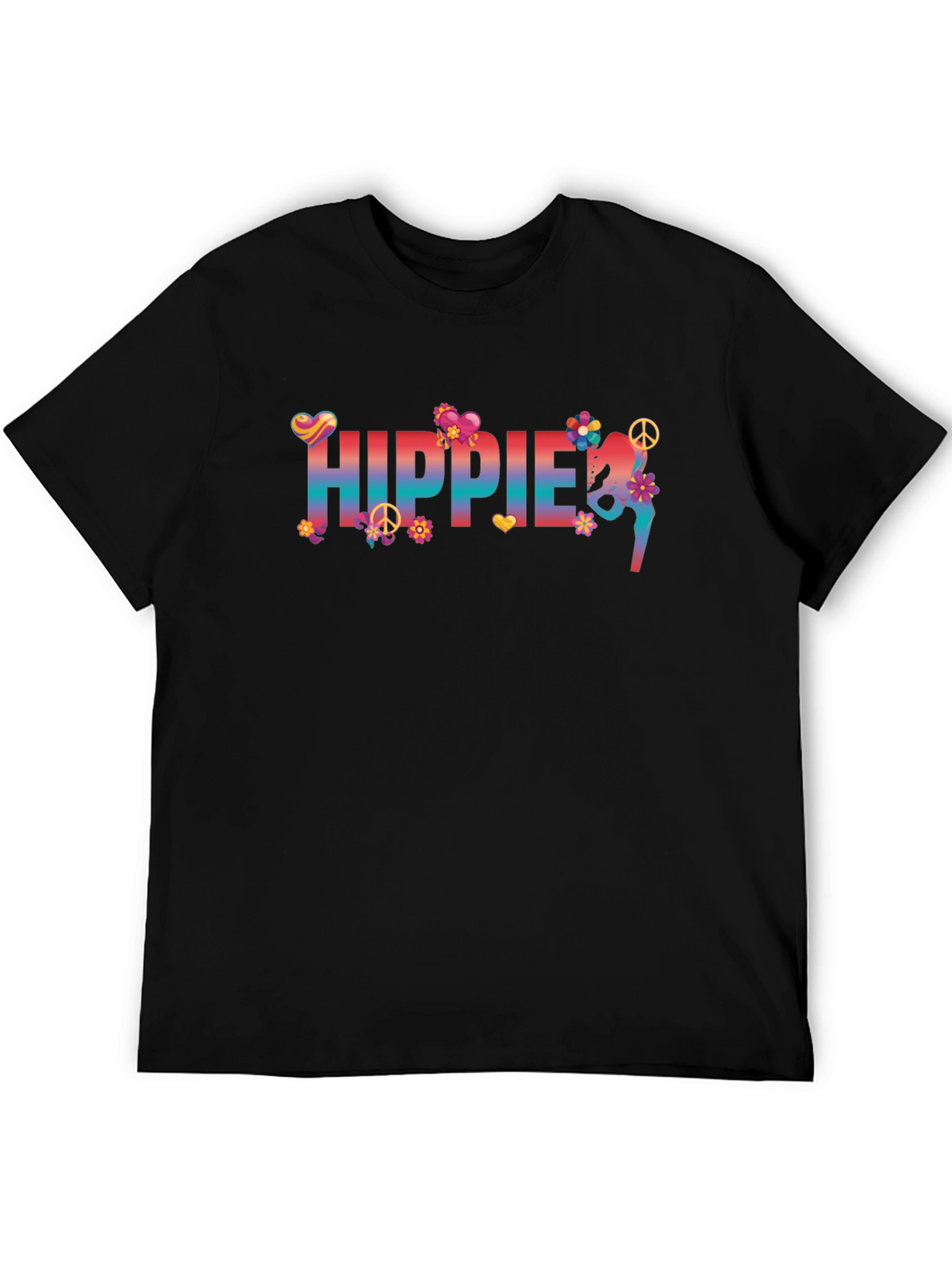 Hippie Floral Graphic T-Shirt - Retro Peace Design