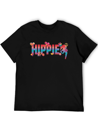 Hippie Floral Graphic T-Shirt - Retro Peace Design