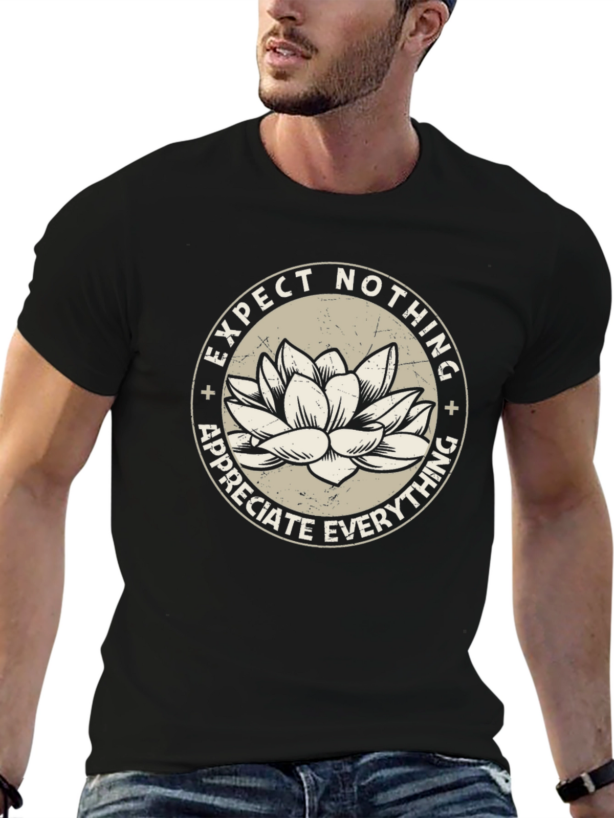 Lotus Expect Nothing Appreciate Everything Graphic Tee