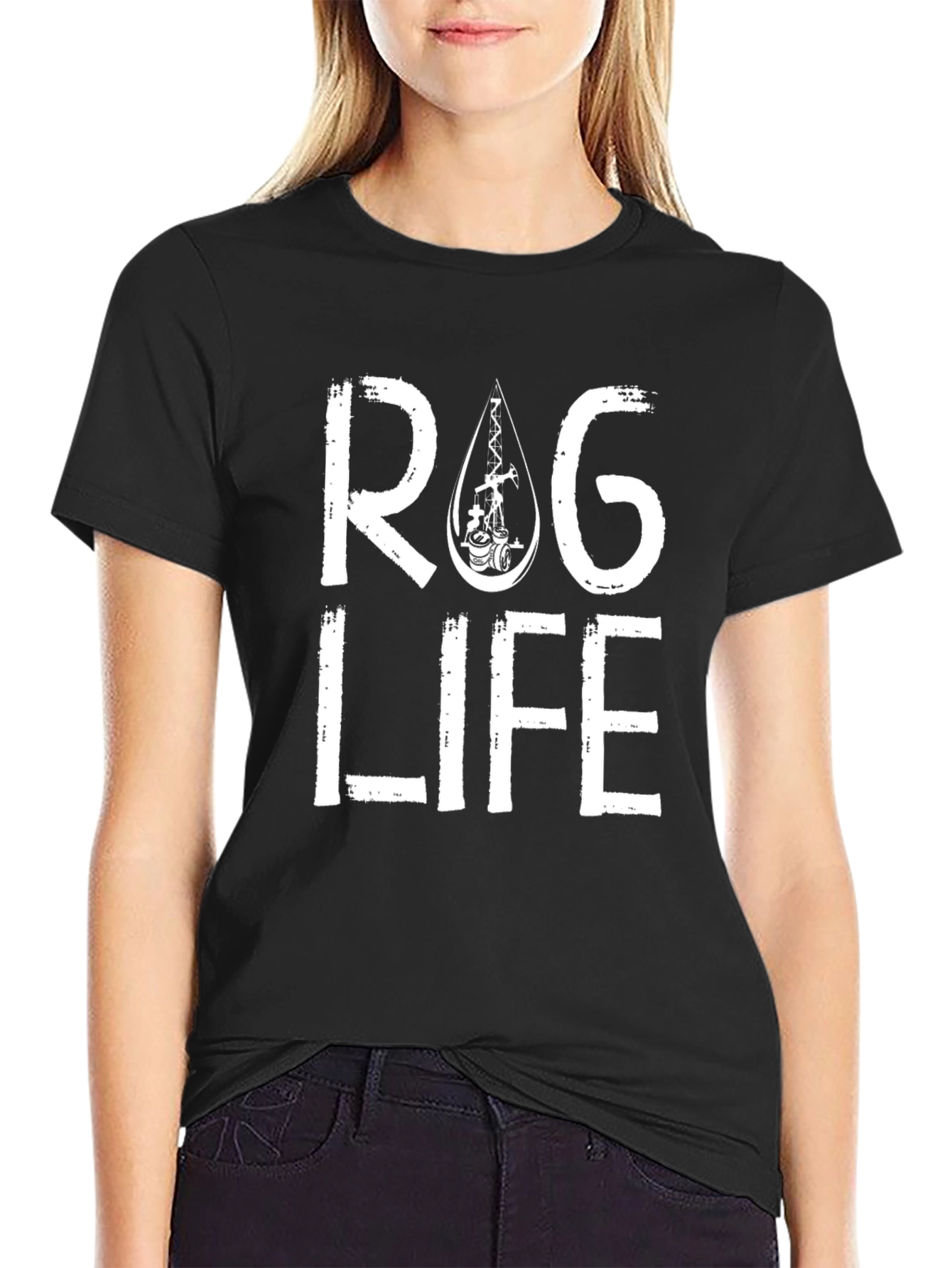 RAG Life Graphic Print Black T-Shirt Casual Wear