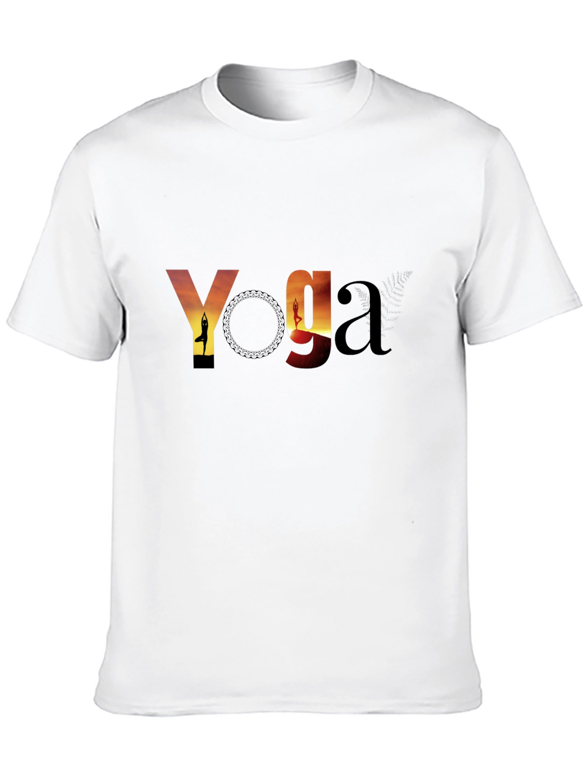 Yoga Sunset Graphic Tee - Black Cotton T-Shirt