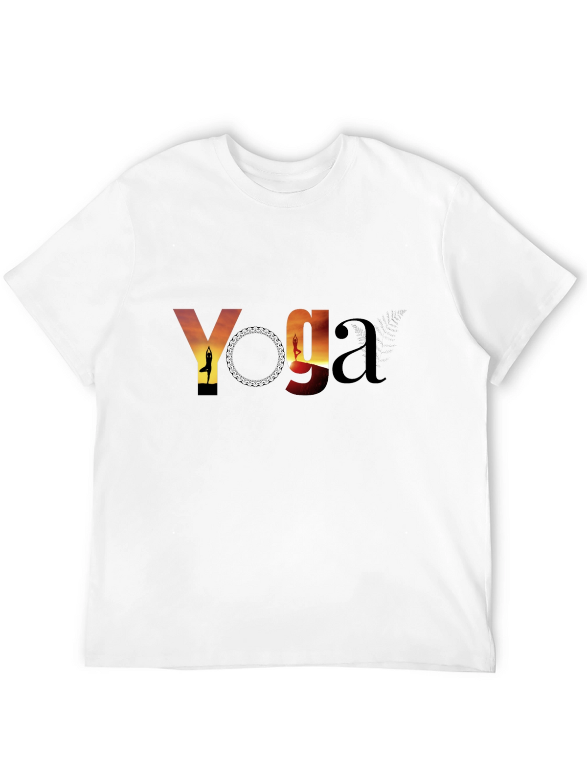 Yoga Sunset Graphic Tee - Black Cotton T-Shirt