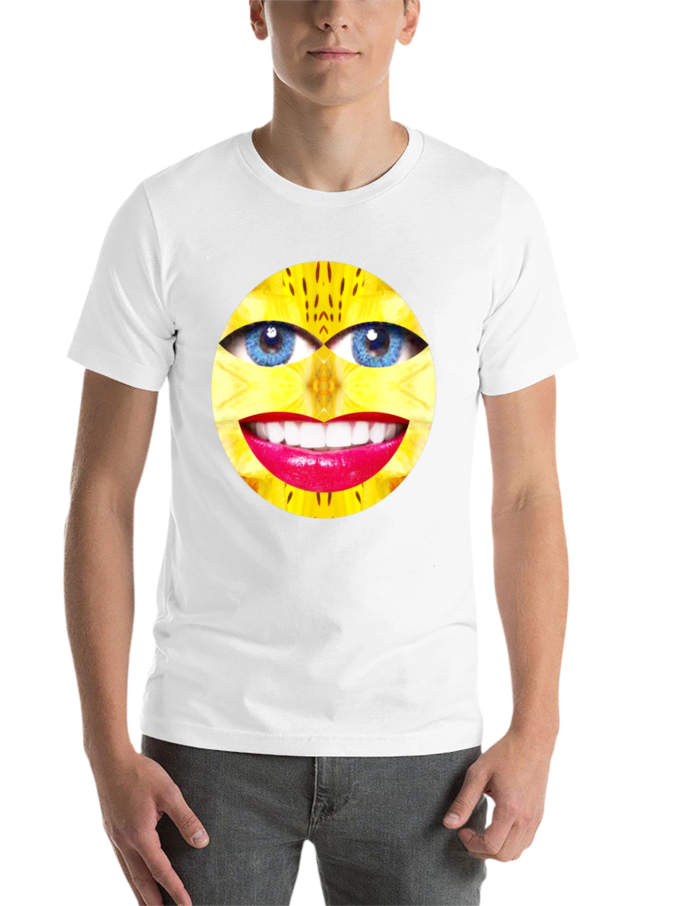 Surreal Face Graphic Black T-Shirt
