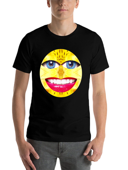 Surreal Face Graphic Black T-Shirt
