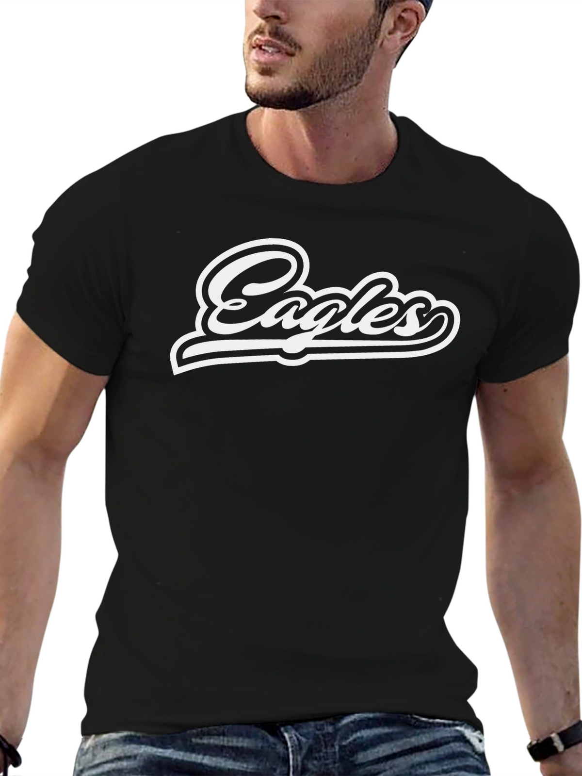 Eagles Black Graphic T-Shirt - Stylish Fan Apparel