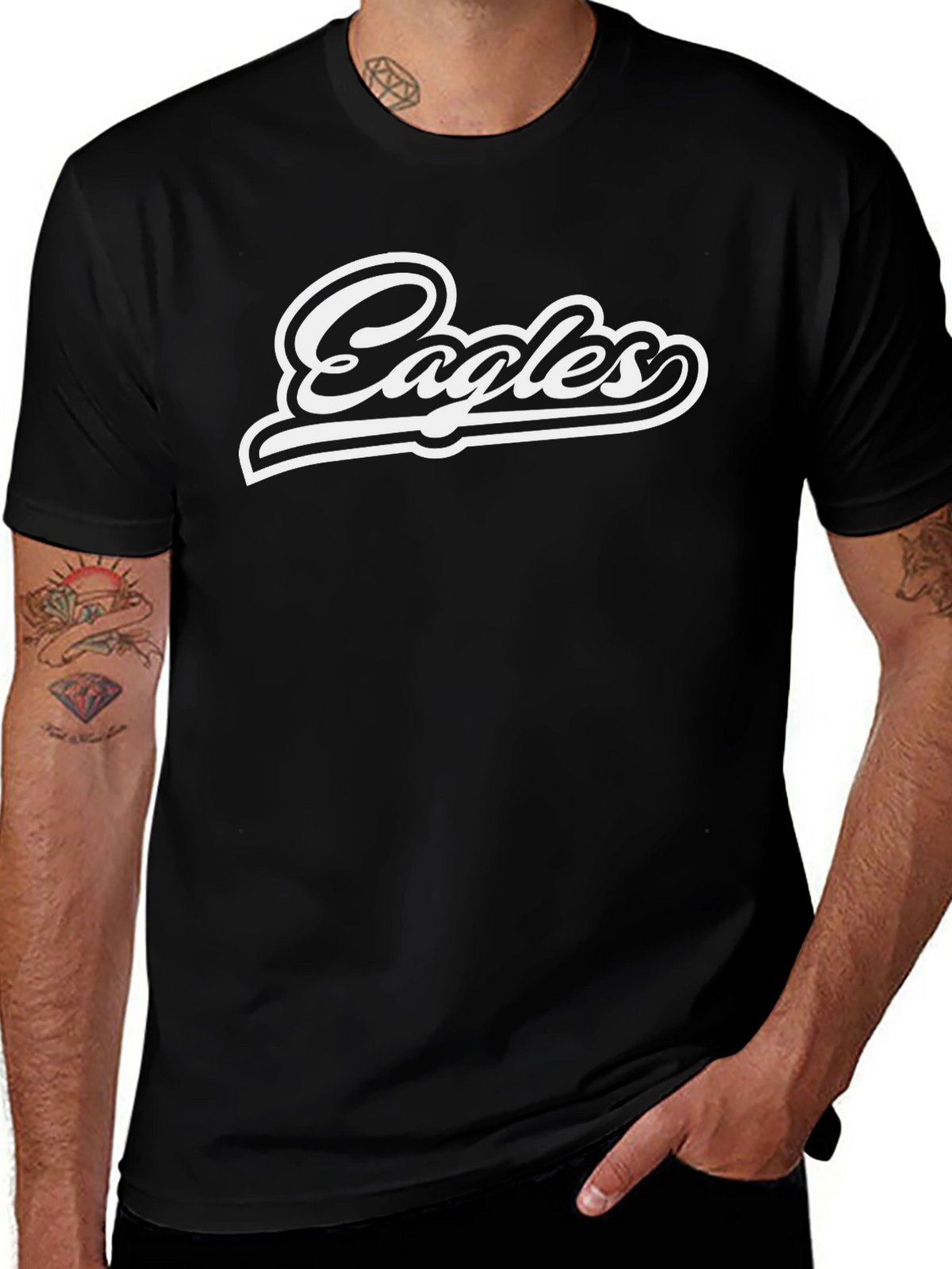 Eagles Black Graphic T-Shirt - Stylish Fan Apparel