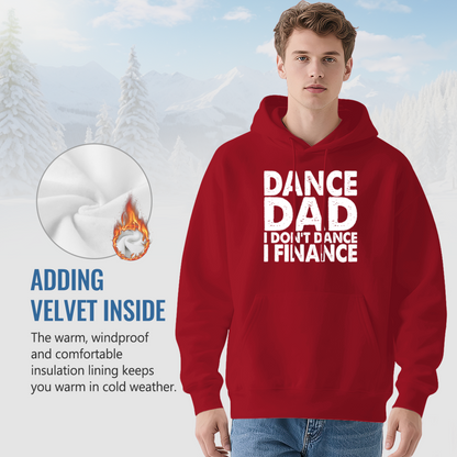Dance Dad Finance Pun Red Hoodie, Cozy Father Gift Unisex Hooded Sweatshirt
